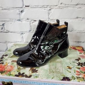 Robert Clergie Black Patent Leather Ankle Boots